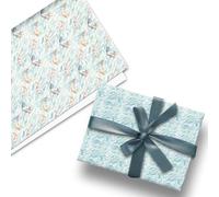 Glick Lot de 3 feuilles de papier cadeau double face motif poisson, parfait pour emballage cadeau, papier cadeau d'anniversaire, papier cadeau pour les fans de carpes koï, turquoise