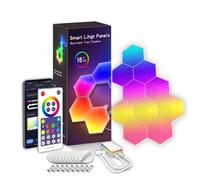 Glide Hexa Panneaux Lumineux, Appliques Murales Intérieures Hexagonales LED Wi-FI RGBIC pour Salon, Chambre, Salles de Jeu, 10