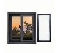 Glissière coulissante horizontale noire en vinyle blanc pour salle de bain avec Sn trempé amovible 97 x 53 cm, économe en énergie, installation facile