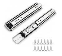 Glissières 76 mm charge lourde avec verrouillage, rails acier, 1 paire | Acier 2,5 mm, sortie totale à billes pour armoire, camping-car, camion, boîte à outils & établi(44in (111.8cm),Without Lock)