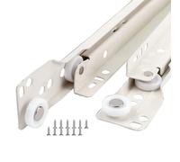 Glissières Guidage De Tiroir 250 350 400 550mm Rails À Rouleaux Coulisses Pour Tiroirs Meuble Armoire Cuisine, En Métal Robuste, 1 Paire Blanc Rail Coulissant Charge Lourde 50Kg