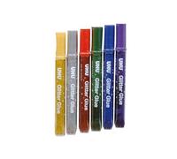 UHU Glitter Glue - Originale - Colle Pailletée Loisirs Créatifs - Adaptée Enfants, Scrapbooking Et Décoration - Lavable À L'Eau - Multicolore - 6 Tubes 10 ml