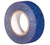 Rayher Ruban adhésif pailleté, bleu-roi, 1 rouleau, L.5m, l.15mm, scintillant, arts créatifs, décorations, cartes, scrapbooking, Noël, Nouvel An-59925376