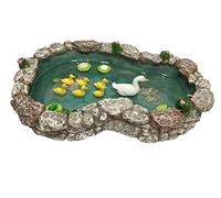 GlitZGlam Mare aux Canards : Maman et Ses canetons ! Une Mare aux Canards Miniature pour Jardin enchanté et Accessoires pour Jardin Miniature
