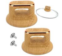 Glixoft 2 Ensembles De Couvercles D'ustensiles De Cuisine, Boutons De Poignée De Remplacement, Couvercle en Grain De Bois pour Couvercle Couvercle D'ustensiles De Cuisine