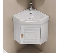 GLJTUO Ensemble robinetterie de Douche Murale et Meuble-lavabo d'angle avec lavabo - Bac à lessive en céramique combiné avec Robinet d'eau Chaude et Froide pour Petits espaces
