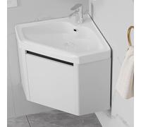 GLJTUO Meuble-lavabo d'angle Mural Blanc avec lavabo et Robinet, Design Moderne, combiné lavabo/évier pour la Cuisine ou Le Salon, avec bonde.