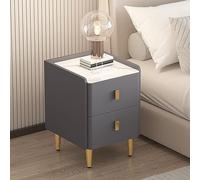 GLJTUO Table De Chevet en Bois Petite Chambre Simple Ultra-Étroite Petite Armoire De Rangement Double Tiroir Largeur 25/30/35/40Cm Hauteur 50Cm (Gris Foncé 30X40X50Cm)