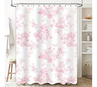 GLKSDLPO Rideau de Douche Rose Charmant à Fleurs de Cerisier, Tapis de Bain imperméable Assorti pour la décoration de la Salle de Bain (120 x 183 cm / 47 x 72 Pouces (L x H)).