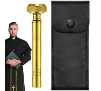 Glleneskt Flacon D'eau Bénite, Bénitier Chrétien De Poche Avec Étui En Cuir, Aspergillum Religieux, Distributeur De Liquide Catholique Pour Le Clergé Et Les Religieux