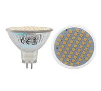 GLMING MR16 G5.3 48-2835 SMD LED Ampoule Lampe Spot Ampoule G5.3 Bi-Pin Base Bulb AC 12V DC12V-24V Blanc Chaud Lot de 2