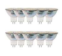 GLMING MR16 GU5.3 48-2835SMD Ampoule LED 3W Remplacez 30W 35W Lampe Halogène G5.3 Bi-Pin Culot Lampe Spot AC12V DC12-24V Blanc Chaud 10 Pièces