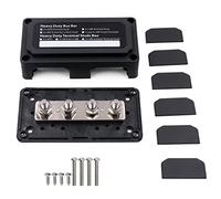 Gloaso Bornier 12V Barre de bus 300A Blocs de distribution robuste Poteaux 4X M8 Borne Distribution Batterie Bus Bar 12 Volt - 48V CC pour voiture/RV/Bateau/Marine/Système solaire, noir