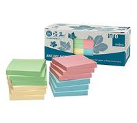 Global Notes 5654-88box Notes repositionnables 75 x 75 mm 100 x 12 en paquet recyclé Jaune/bleu/vert/rose