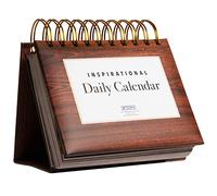 Global Printed Products Calendrier perpétuel à rabat avec chevalet sur pied Motif bois