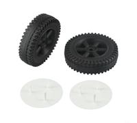 GLOBALHUT Lot de 2 roues de rechange pour barbecue à gaz Charbroil de 15,2 cm - Roulettes en plastique robuste pour chariot de barbecue, accessoires de cuisine en plein air (noir + enjoliveur)