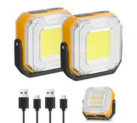 Globalink Baladeuse LED Mecanicien, Lampe de Travail LED Rechargeable 1200lm, Imperméable Lampe LED Aimantée Aimantée pour Bureau, Camping, Chantier, Mecanicien-Lot de 2