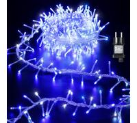 GlobaLink Guirlande Lumineuse de Noël, 10M 500LED-Bleu | 9 Mode Guirlande Lumineuse Effet Cascade Fluide & Éclairage Fixe avec Mémoire pour Décoration Extérieure Jardin Balcon Toit