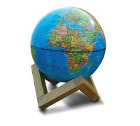 Globe 14 cm bleu lumineux + support en bois - Avec support en bois - Collectif - Cartotheque Egg - Jeux livres objets