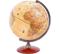 Globe antique avec base en bois - Globe de 30cm de diamètre Vintage Rotation décorative Grand
