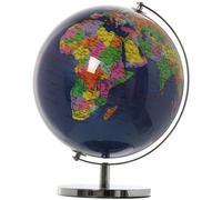 Globe bleu avec socle chromé, 20 cm, en acrylique et métal