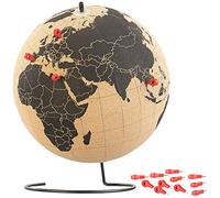 Infactory Globe en liège rotatif avec 15 épingles de marquage, Ø 25 cm