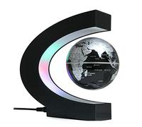 Globe Flottant avec Lumières LED et Interrupteur Tactile - Lampe Magnétique en Forme de C à Lévitation pour Décoration de Bureau