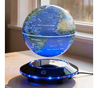 Globe flottant, magnétique, avec éclairage LED, 6 pouces, rotatif