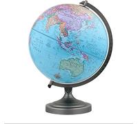globe, Globe classique avec support en acier inoxydable, rétro, bureau(30cm Plane)