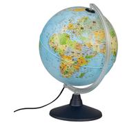 Globe lumineux avec illustrations d'animaux, éclairage LED, diamètre 30 cm, carte politique