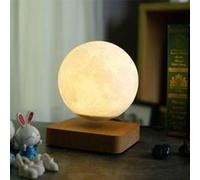 Globe Lune 3D en lévitation MOONFLIGHT base bois clair G