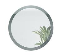 Globe Miroir 80 cm, Miroir Murale Rond Décoratif pour Couloir et Salon avec Cadre en MDF en gris haute brillance