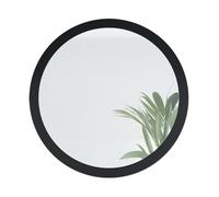 Globe Miroir 80 cm, Miroir Murale Rond Décoratif pour Couloir et Salon avec Cadre en MDF en noir mat