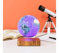 Globe terre lumineux en lévitation gm sur base bois geolite