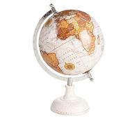 Globe terrestre 32 cm Vintage Base en marbre Carte politique Bleu méridien gradué 22 x 20 x 32 cm