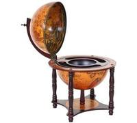 Mendler Globe terrestre, Bar de Salon HWC-T874, minibar, Bois d'eucalyptus