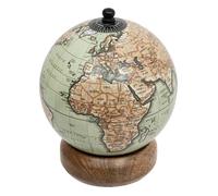Atmosphera Globe terrestre Be Vintage – H.13,5 cm – Pied manguier – Vert & Marron
