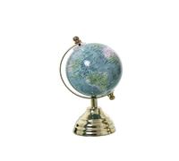 Globe terrestre en métal de couleur bleue 14,5 x 8,5 x 8,5 cm