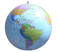 Globe terrestre gonflable 1 pièce 40,6 cm Carte du monde Ballon de plage gonflable pour jardin, plage, piscine, science, géographie, éducation