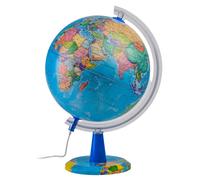 Globe terrestre lumineux - 30 cm - Carte politique en anglais - Éclairage intégré