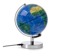 Globe terrestre lumineux de 20,3 cm avec contrôle tactile | Changement à intensité variable, rotation à 360 degrés, base en métal galvanisé, astronomie, éducation, décoration de bureau