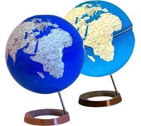 Globe terrestre lumineux - Sphère lumineuse - Apprentissage éducatif - Avec veilleuse LED - Diamètre de 33 cm - Bleu