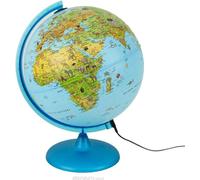 Globe terrestre Safari pour enfants, avec animaux, illuminé physique / politique, sphère 30 cm Nova Rico
