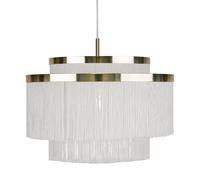 Globen Lighting Lampe à suspension Frans blanc. laiton