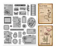 GLOBLELAND Art Journal Fond Cling Rubber Stamp 18x22cm Art Journal Cling Mount Stamp EVA Rubber Stamps pour la Fabrication de Cartes et la Décoration D'Album Photo et Le Scrapbooking