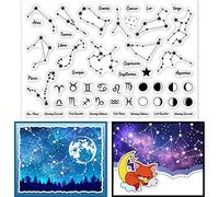 GLOBLELAND Tampons Transparents Phase de Lune pour DIY Scrapbooking Décor Constellations Carte Planétaire Tampons en Silicone pour Faire des Cartes Album Photo Décor