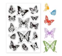 GLOBLELAND Timbre en Silicone Tampon Transparent Papillon Mignon, Utilisé pour Faire des Cartes et Bricolage Couper et Coller