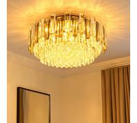 Globo 63109D1 Lampe Plafond Lustre 11 Lampes Moderne Cristaux Verre Chrom, 55 cm