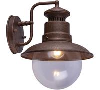 Globo Lighting Applique murale d'extérieur en acier et verre, couleur rouille, 21,5 x 27 x 24,7 cm