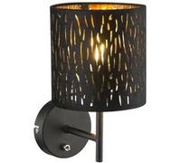 Applique murale en velours design Tuxon - Diam. 15 x H. 26 cm - Noir